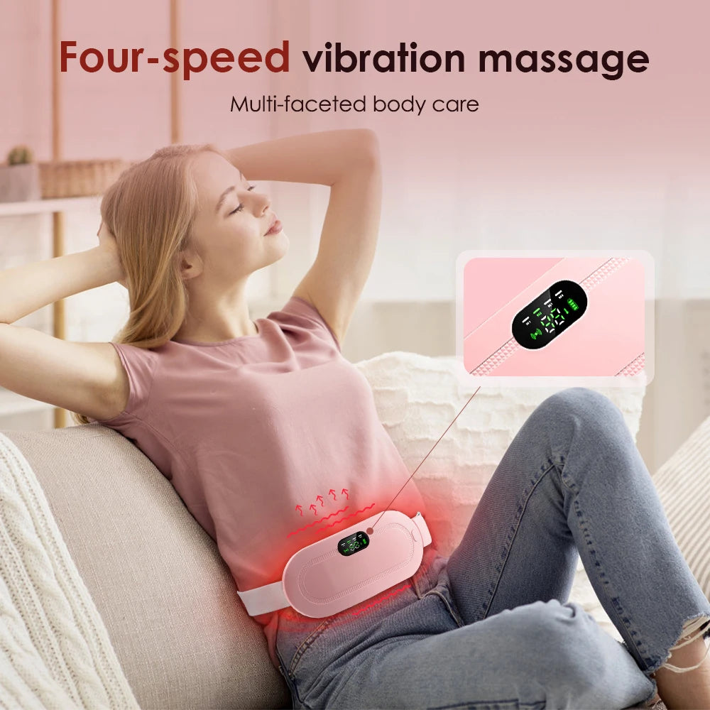 Portable Menstrual Heating Pad Warm Palace Waist Belt Period Cramp Massager Menstrual Heating Pad Dysmenorrhea Relieving Belt